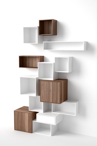 Scaffale modulare - Regal Weiß-Walnuss - Cubit - contemporaneo / in MDF / contract