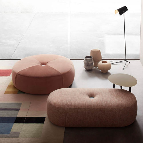Pouf contemporaneo - ALEY - LEMA Home - in tessuto / in pelle / tondo