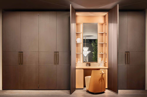 Armadio contemporaneo - EUREKA  - LEMA Home - in legno / in pelle / con ante battenti
