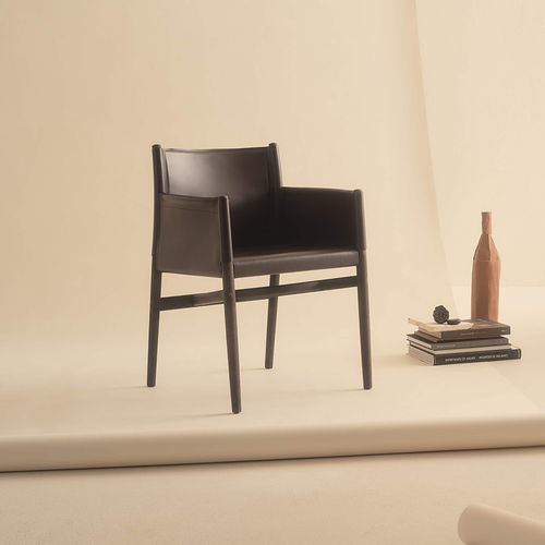Sedia contemporanea - AYON - LEMA Home - da interno / in pelle / con supporto in frassino