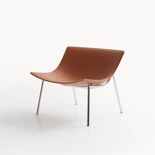 Poltrona vintage - OMEGA - LEMA Home - in pelle / in metallo / marrone