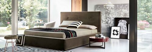 Letto matrimoniale - MADAMA - LEMA Home - contemporaneo / imbottito / in tessuto