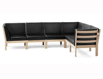 Divano d'angolo - GE 280  - Getama Danmark - contemporaneo / in pelle / nero