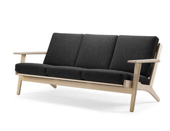 Divano contemporaneo - GE 290 - Getama Danmark - in pelle / nero / di Hans J. Wegner