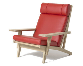Poltrona contemporanea - GE 375 - Getama Danmark - in pelle / di Hans J. Wegner