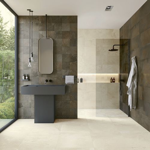 Piastrella in cemento - METALCRETE - Recer - ossidata / da interno / da parete