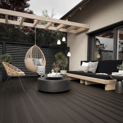 Listone per esterno in porcellana - TEK - Recer - grigio / marrone / aspetto legno