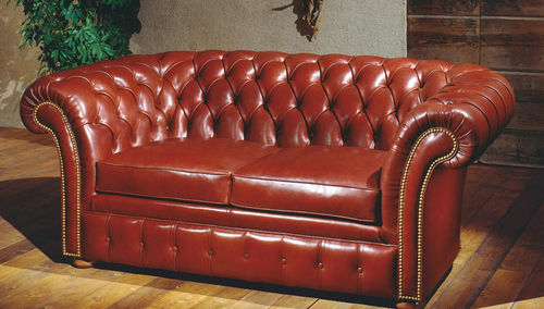 Divano chesterfield - HONDURAS - Poles Salotti - in pelle / rosso / 2 posti