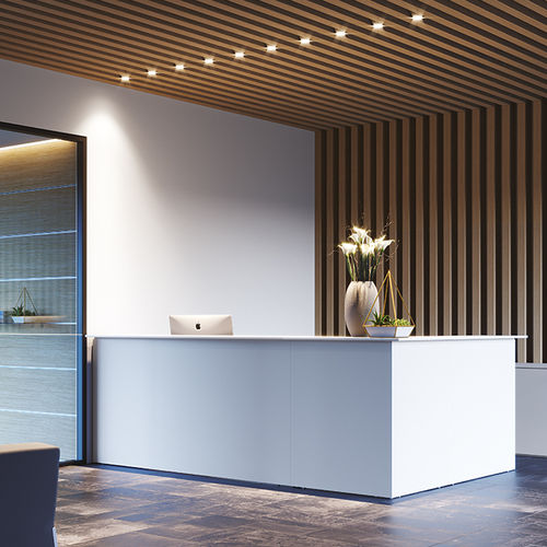 Banco reception d'angolo - BAGUETTE - Frezza - in melaminico / in metallo / luminoso