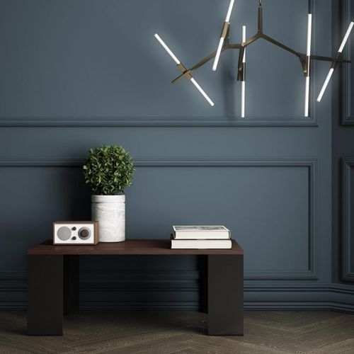 Tavolino basso contemporaneo - ONO - Frezza - in legno / con supporto in metallo / quadrato