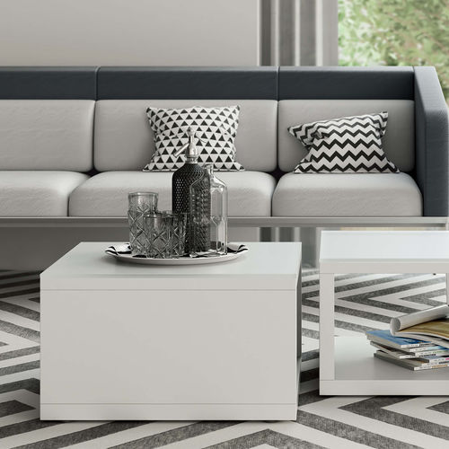 Tavolino basso contemporaneo - ASSET - Frezza - in legno / con supporto in legno / rettangolare