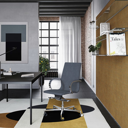Poltrona direzionale contemporaneo - EM 204 - Frezza - in pelle / in tessuto / in metallo