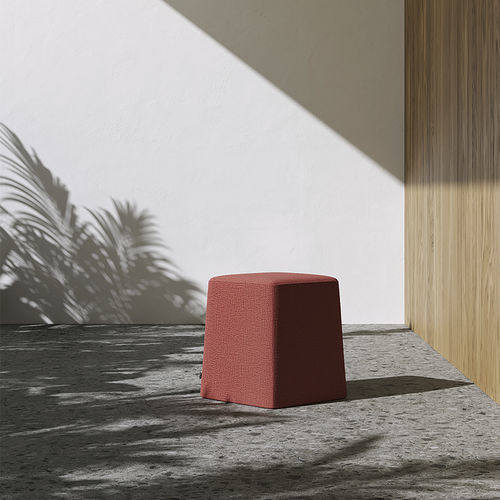Pouf contemporaneo - STAND BY - Frezza - in tessuto / in pelle / in legno