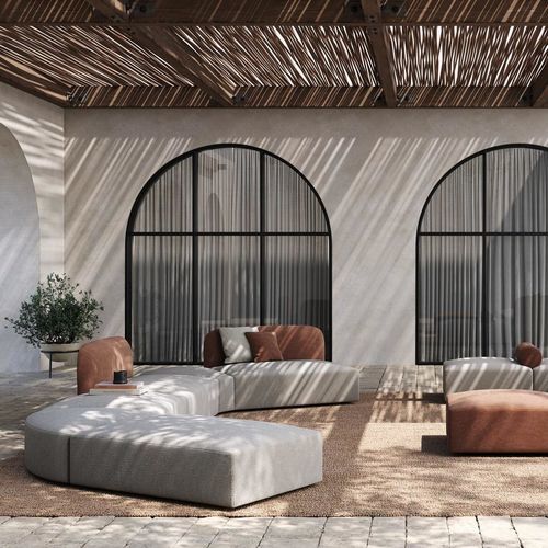 Set lounge da giardino contemporaneo - ALPLUS - Frezza - design minimalista / in nylon / in ecopelle