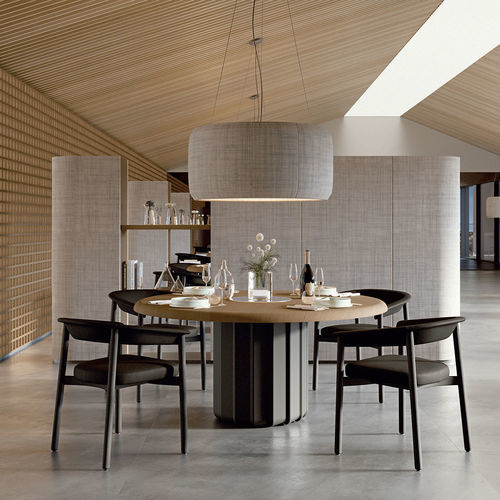 Tavolino contemporaneo - SABREE - Frezza - impiallacciato in legno / in legno laccato / in rovere