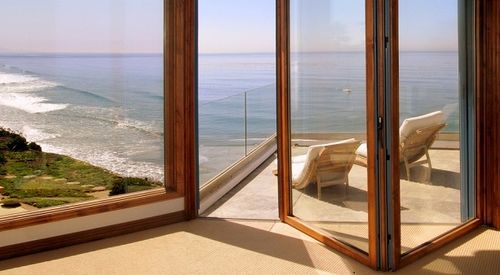 Vetrata scorrevole impilabile - S.74 - Panda Windows & Doors  - a libro / in legno / in alluminio