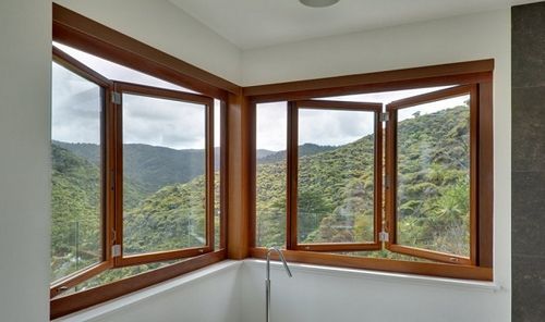 Vetrata scorrevole impilabile - S.66 - Panda Windows & Doors  - a libro / in legno / a doppi vetri
