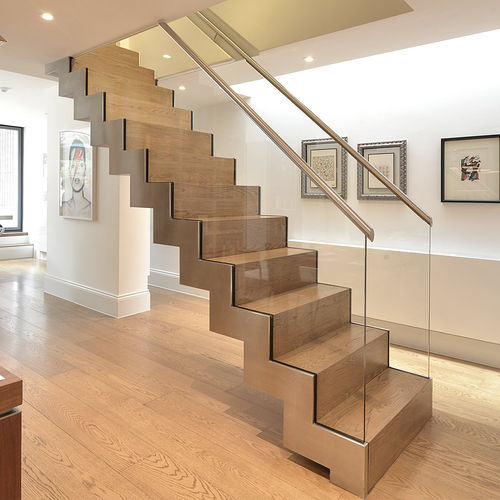 Scala dritta - LONDON - elite metalcraft - con gradini in legno / con struttura in acciaio / contemporanea