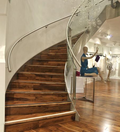 Scala elicoidale - KINGS ROAD - elite metalcraft - con gradini in legno / con struttura in vetro / con struttura in acciaio