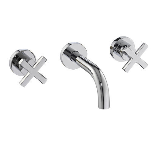 Miscelatore doppio comando per lavabo - RWIT 1052 CC 05 - Rubinetterie Treemme - da parete / in metallo cromato / da bagno
