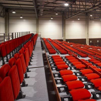 Gradinata telescopica - DOUBLE ROW BLEACHER - MASTER INDUSTRIE - a scomparsa / con poltrone a scomparsa / automatizzata