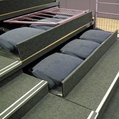 Gradinata telescopica - FOLDAWAY - MASTER INDUSTRIE - a scomparsa / con poltrone a scomparsa / automatizzata