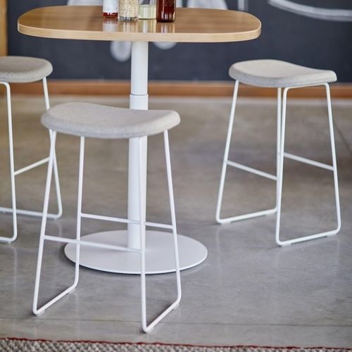 Sgabello da bar contemporaneo - TATE - Cappellini - in pelle / in tessuto / con supporto in acciaio inossidabile
