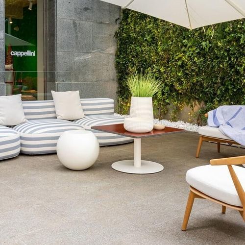 Tavolo d'appoggio contemporaneo - BONG LIDO - Cappellini - in fibra di vetro / con base in fibra di vetro / rotondo