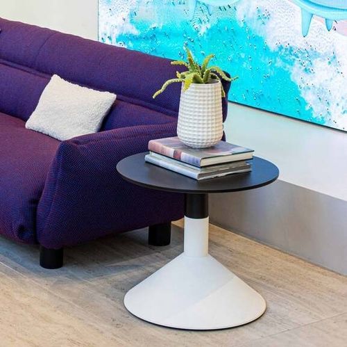 Tavolo d'appoggio design originale - LUD'O TECH - Cappellini - impiallacciato in legno / in laminato ad alta pressione / con supporto in metallo