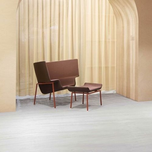 Poltrona design originale - CAPO - Cappellini - in tessuto / in pelle / in metallo