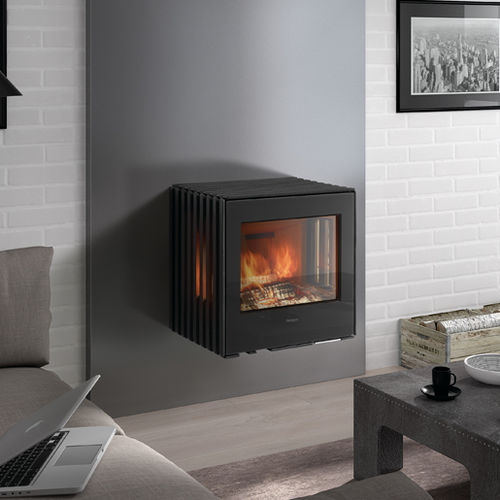 Stufa a legna - GLANCE  - HERGÓM - 7 kW / da parete / contemporanea