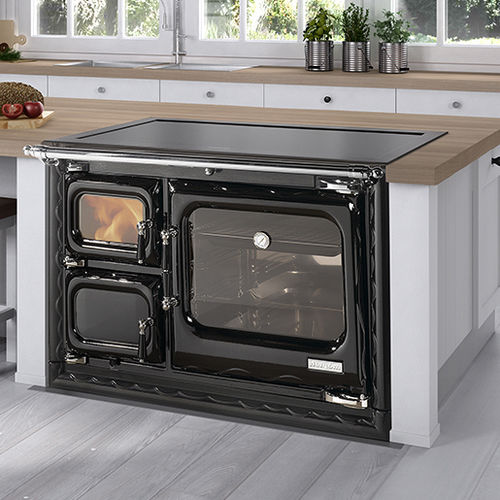 Blocco cottura a legna - DEVA 100 ISLA - HERGÓM - 3 fuochi / 1 forno / con lavaggio manuale