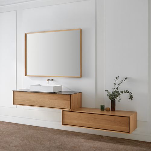 Mobile lavabo sospeso - PRENN - Naxani - in legno / in marmo / contemporaneo