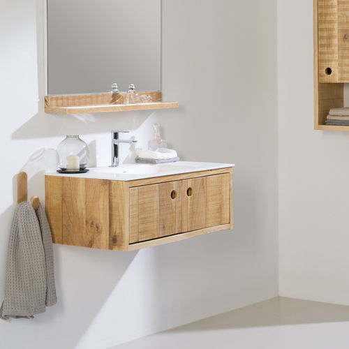 Mobile lavabo sospeso - FEMTY - Naxani - in legno massiccio / in pietra / in acrilico