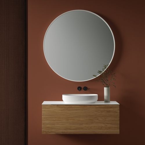 Mobile lavabo sospeso - LINJER - Naxani - in legno / contemporaneo / con cassetti