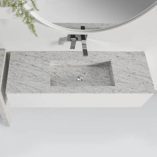 Lavabo da incasso - DOLOM - Naxani - in marmo / con piano integrato / con cassetti integrati