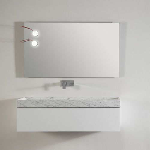Lavabo da appoggio - MARMOR - Naxani - in marmo / con cassetti integrati / rettangolare