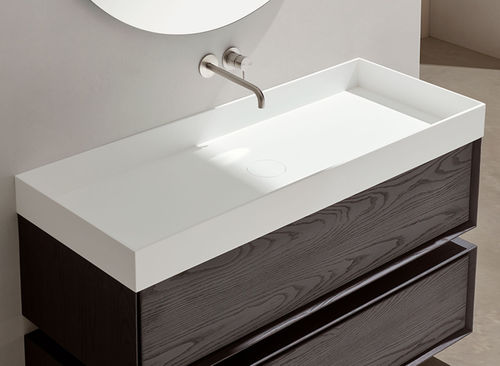 Lavabo da appoggio - SQUARED - Naxani - in ceramica / rettangolare / senza foro