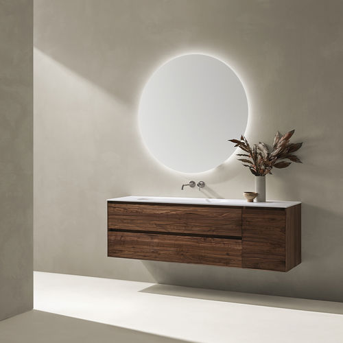 Mobile lavabo sospeso - SLAT 2C + 1P - Naxani - in rovere / in legno massiccio / in noce