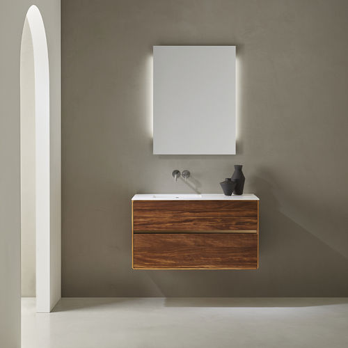 Mobile lavabo sospeso - BACALL - Naxani - in legno massiccio / in noce / in acero