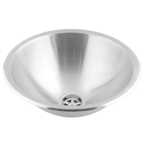 Lavandino integrato - SN0036CS - Mediclinics, s.a. - rotondo / in acciaio inossidabile