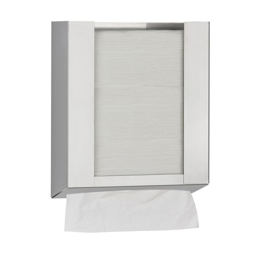 Distributore di salviette per installazione dietro specchio - DTM2106 - Mediclinics, s.a. - in acciaio inossidabile / contract