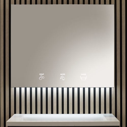 Mobile pensile per bagno con specchio 3 funzioni - BTM03 - Mediclinics, s.a. - con illuminazione integrata / con dispenser di sapone / con distributore di carta