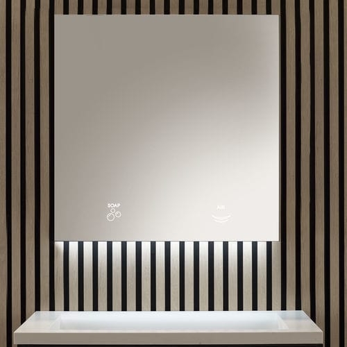 Mobile pensile per bagno con specchio con illuminazione integrata - BTM12 - Mediclinics, s.a. - con dispenser di sapone / con asciugamani / contemporanea