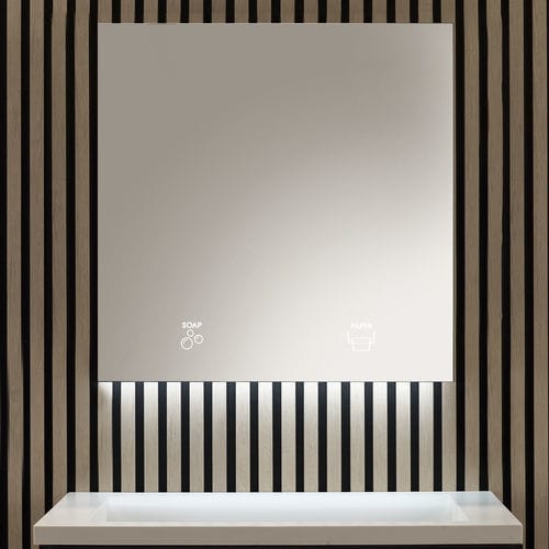 Mobile pensile per bagno con specchio con dispenser di sapone - BTM13 - Mediclinics, s.a. - con distributore di carta / contemporanea / per bagno pubblico