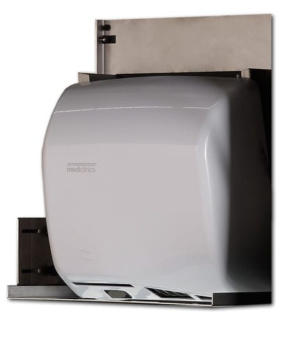 Asciugamani elettrico automatico - M17A-24BTM - Mediclinics, s.a. - per installazione dietro specchio / per struttura sanitaria / con supporto di fissaggio