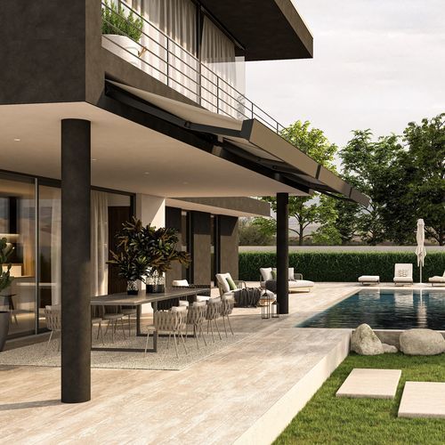 Tenda da sole a proiezione - INCA - KE Outdoor Design - a motore / contract / per terrazza