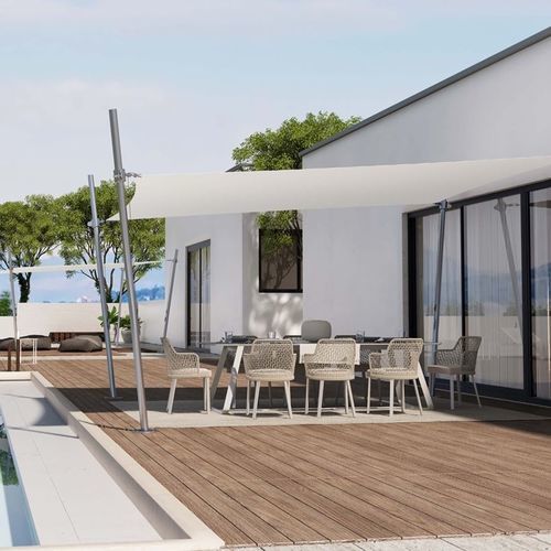 Vela ombreggiante avvolgibile - KHEOPE SKIN - KE Outdoor Design - per edificio / rettangolare / in acciaio inossidabile