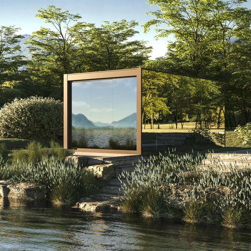 Pergola autoportante - CONNECT - Pratic S.p.A - in alluminio estruso / in vetro / con copertura scorrevole