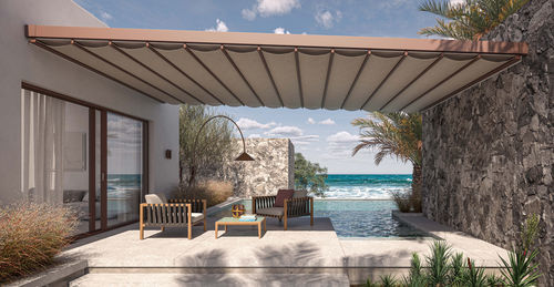 Pergola sospesa - ONE - Pratic S.p.A - in alluminio / con copertura in tela / con copertura scorrevole